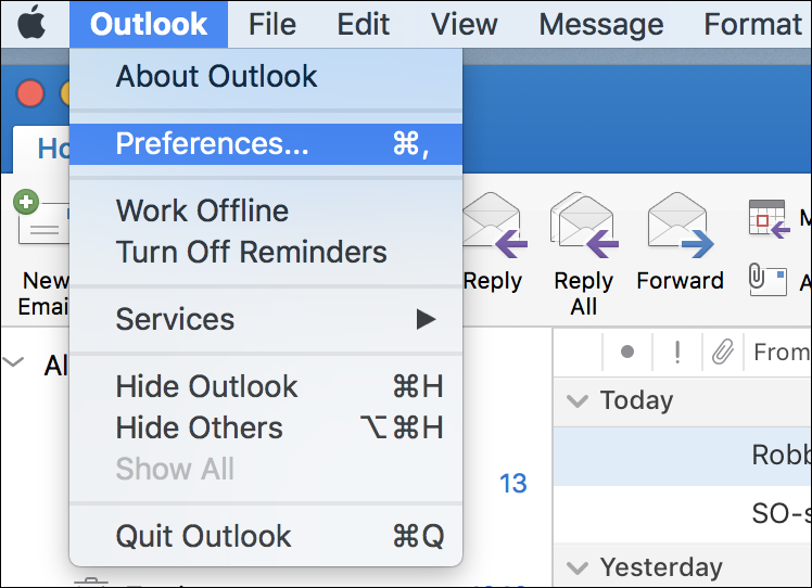 where are archive folder for email accounts in outlook for mac